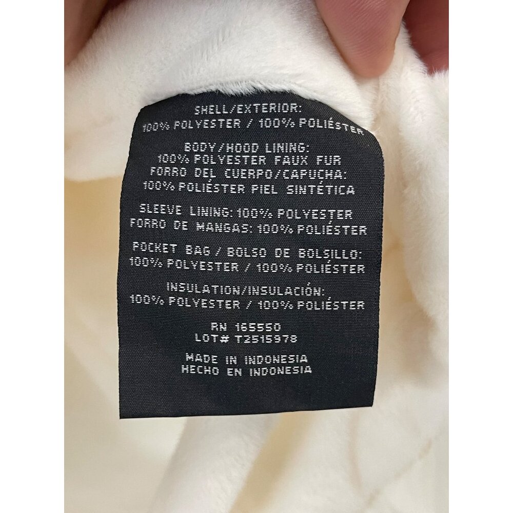 32 Degrees Heat Womens White Hooded Puffer Jacket L With Snap Closures & Pockets - Picture 9 of 11